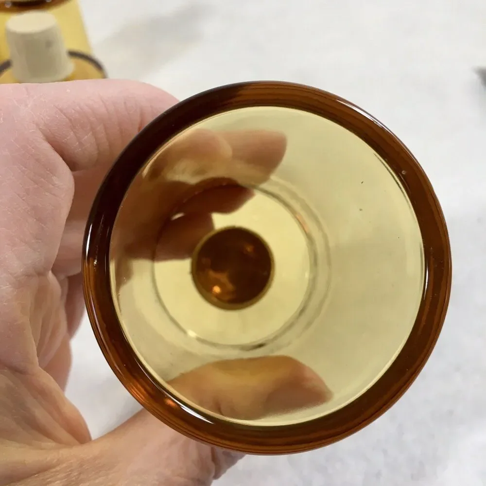 Lot Of 6 Amber Votive Sconce Replacement Glass Globe